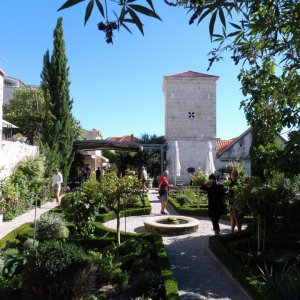 Dalmatien: SIBENIK > Garten eines Cafes